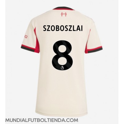 Camiseta Liverpool Dominik Szoboszlai #8 Segunda Equipación Replica 2025-26 para mujer mangas cortas Camiseta Liverpool Dominik Szoboszlai #8 Segunda Equipación Replica 2025-26 para mujer mangas cortas